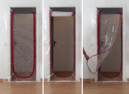 PENTRILO - Laikinos durys apsaugai nuo dulkių su užtrauktuku 1,1m x 2,1m