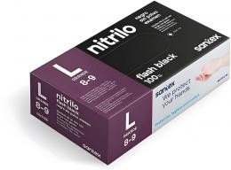 Santex Flash Black nitrilinės pirštinės, L dydžio, 100 vnt. pakuotėje - 6 gramai - juodos spalvos kaina