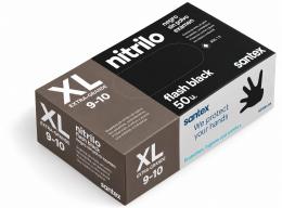 Santex Flash Black Power nitrilinės pirštinės, XL dydžio, 50 vnt. pakuotėje - 8,5 g - dvigubas deimantinis reljefas kaina
